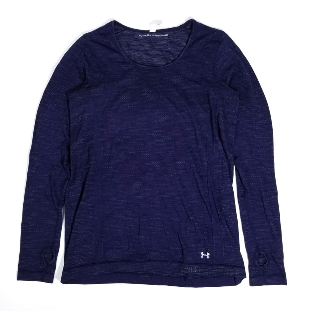 Under Armour Threadborne Blue Fitted Heatgear Shirt
